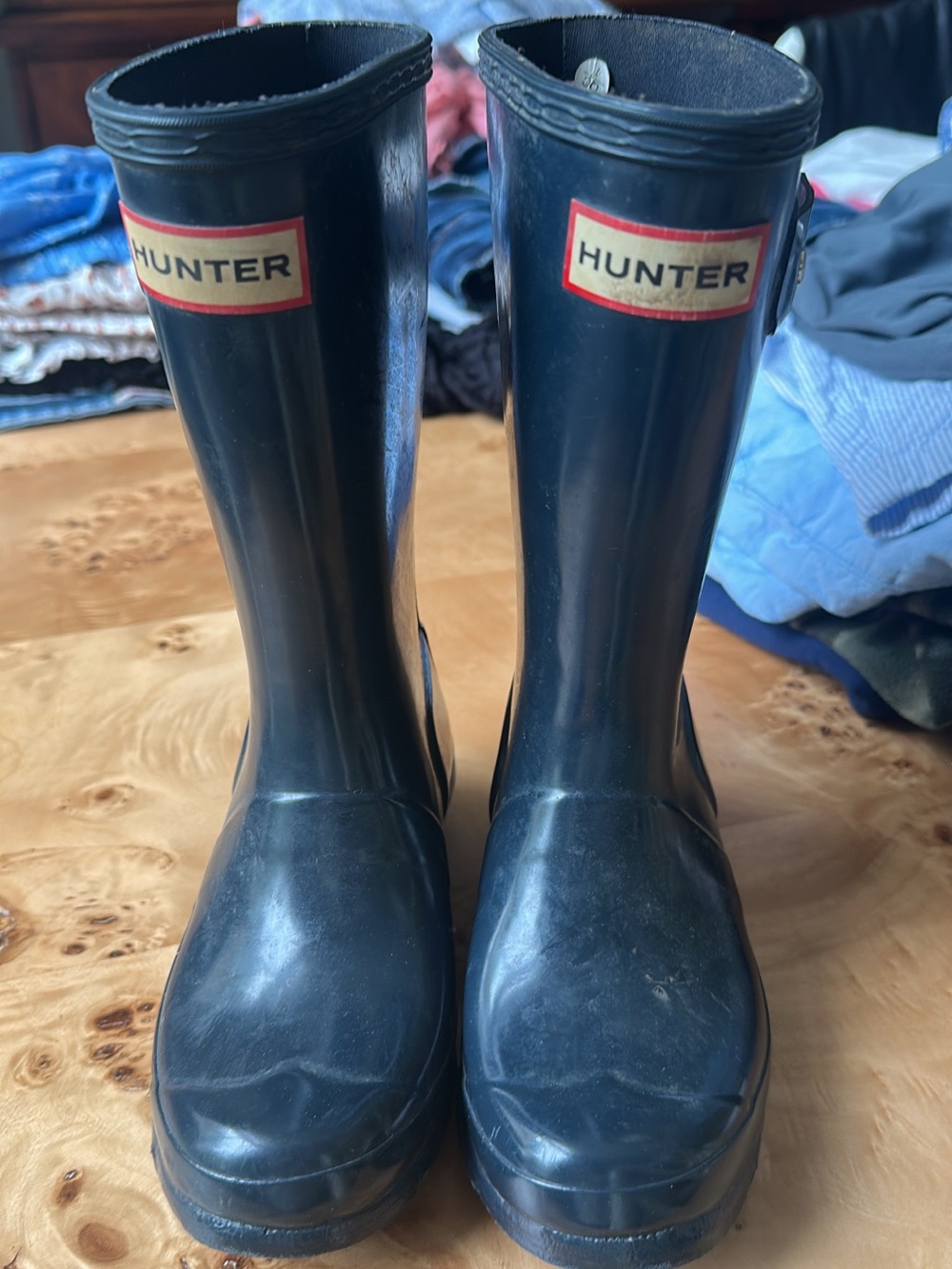 Hunter Kids Navy Blue Rain Boots